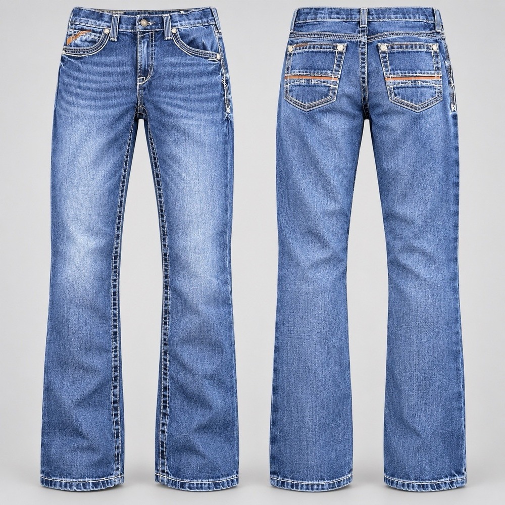 Ariat Jeans b4 relaxed  Women 14  26x30.5 Slim Straight Pockets Blue Denim 26/30